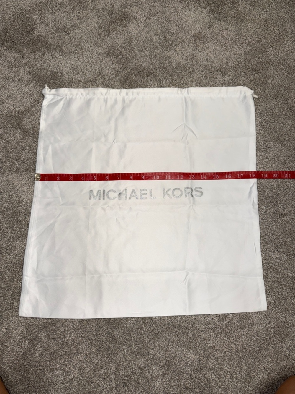 Michael Kors White Dust Bag with Silver Logo